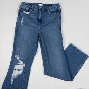 Good American Good Legs Skinny Jeans Womens 8/29 Indigo Distressed High Waist